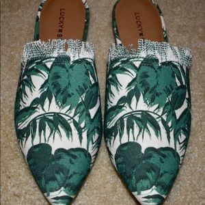 Lucky Brand NEW Slip Ons Bapsee Green White Palms